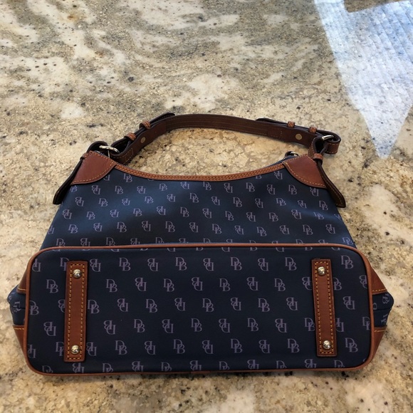 Dooney & Bourke Gretta Hobo Navy Logo Print - Picture 2 of 7